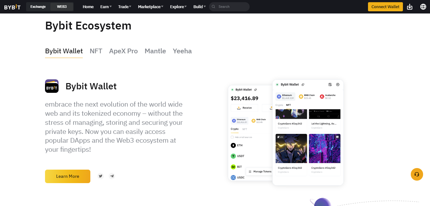 bybit wallet defi kriptotarcak