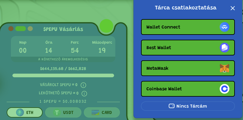 pepeunchained tarca csatlakoztatasa