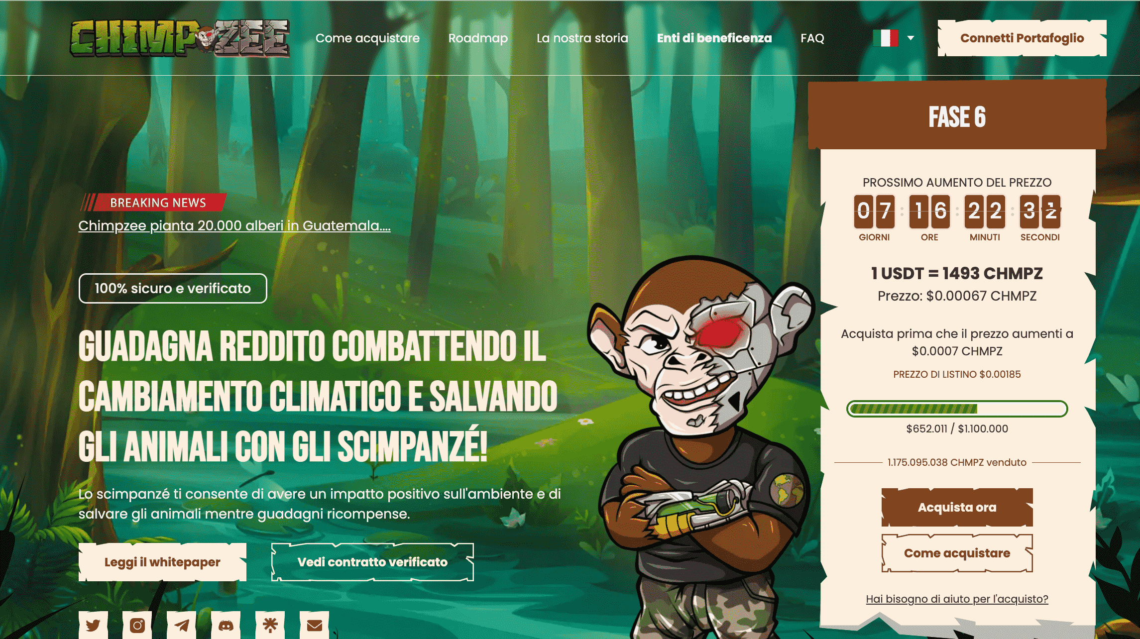 Chimpzee, la crypto emergente per la salvaguarda delle specie animali