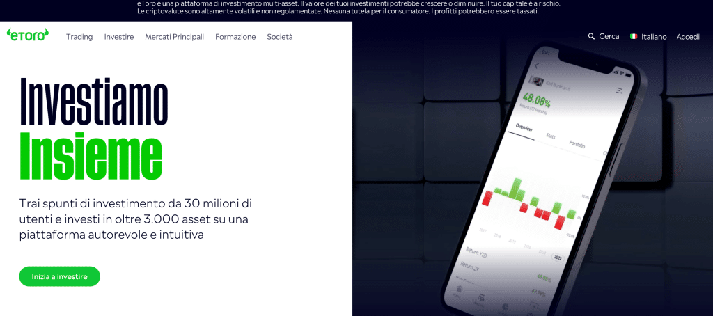 eToro reviews -homepage