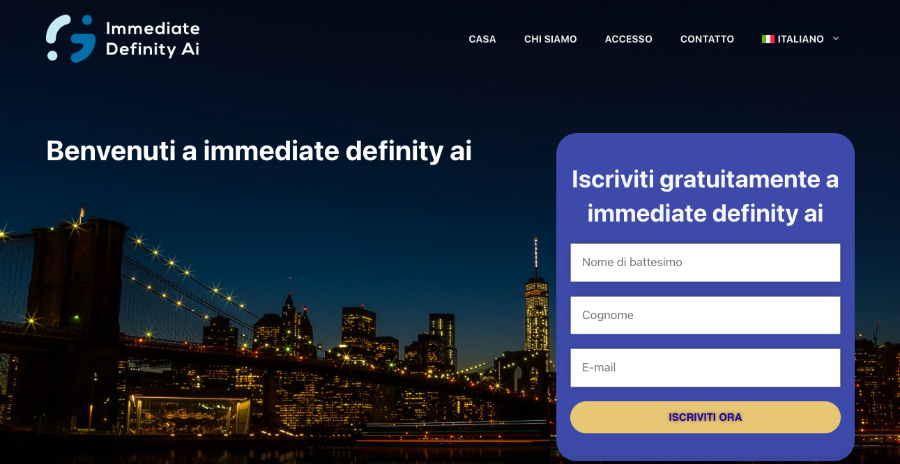 Immediate Definity AI recensioni - homepage