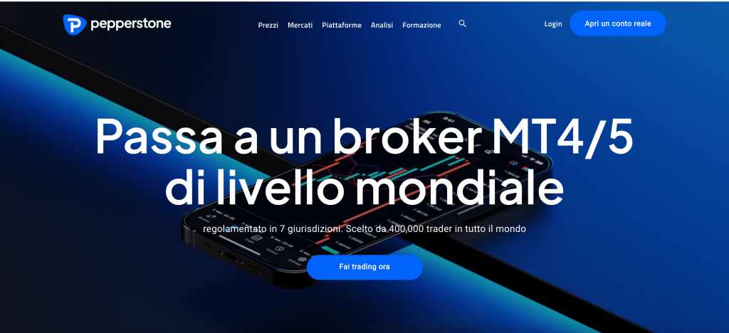 Pepperstone homepage