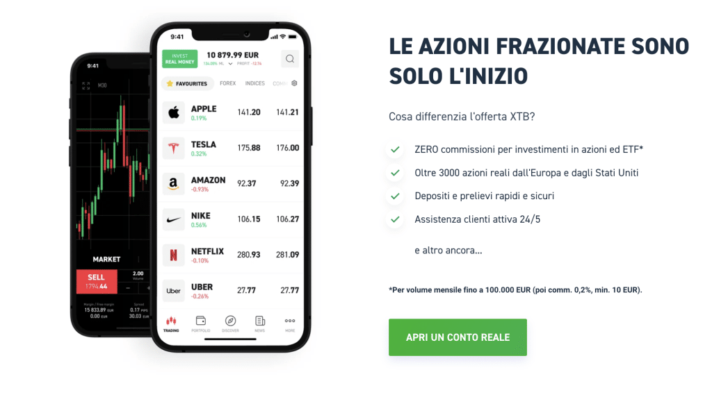 Fractional shares on XTB