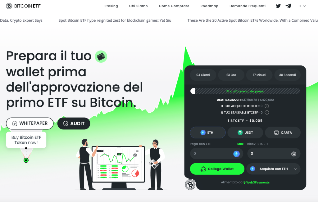 Bitcoin ETF homepage