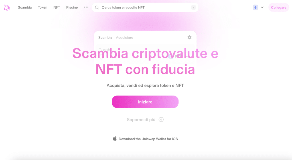 Home page app Uniswap