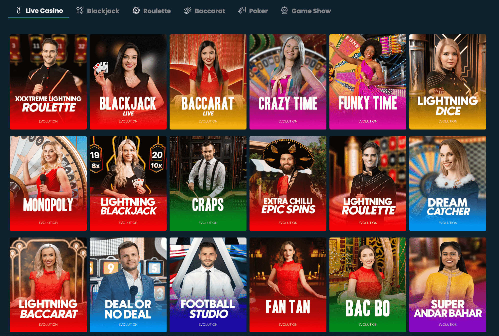 Casinò Live su Mega Dice