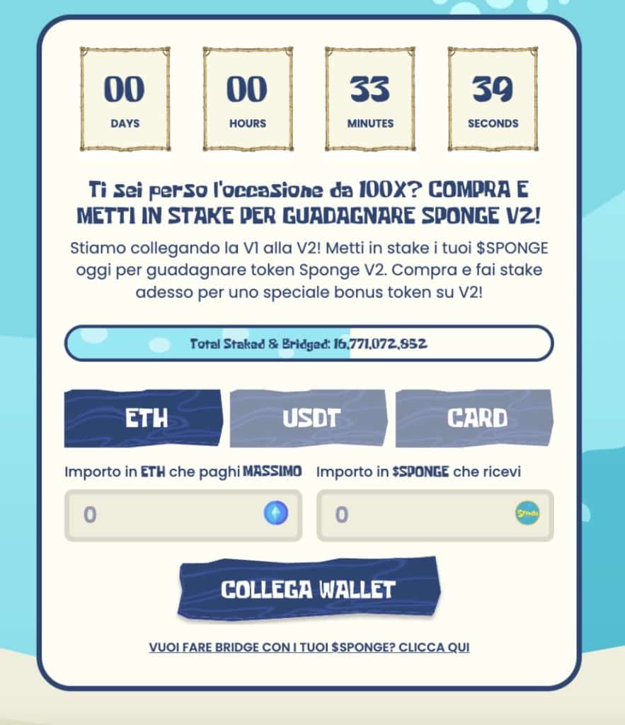 come comprare sponge v2