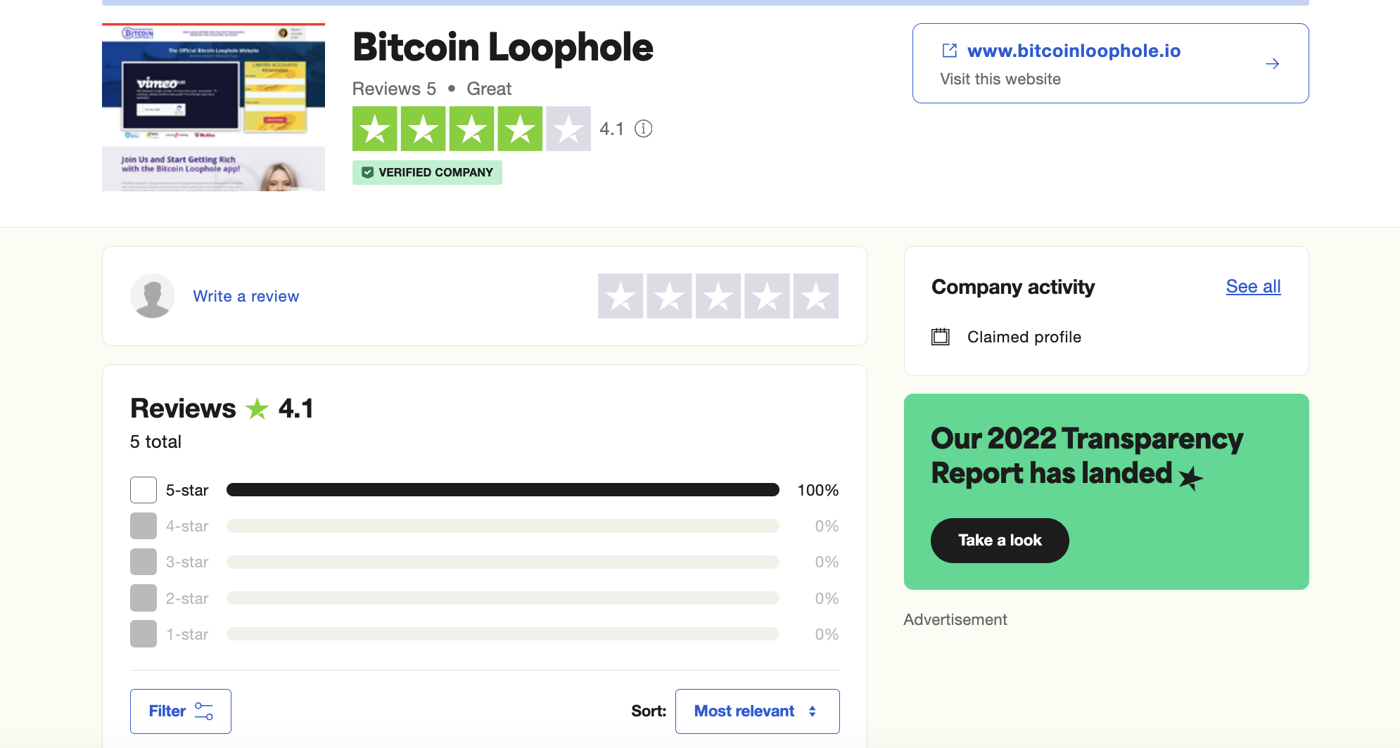 Bitcoin Loophole: recensioni su Trustpilot