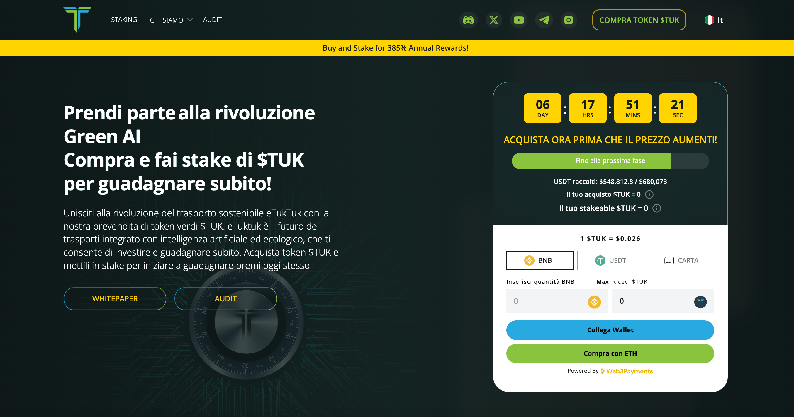 eTukTuk - la prevendita della crypto