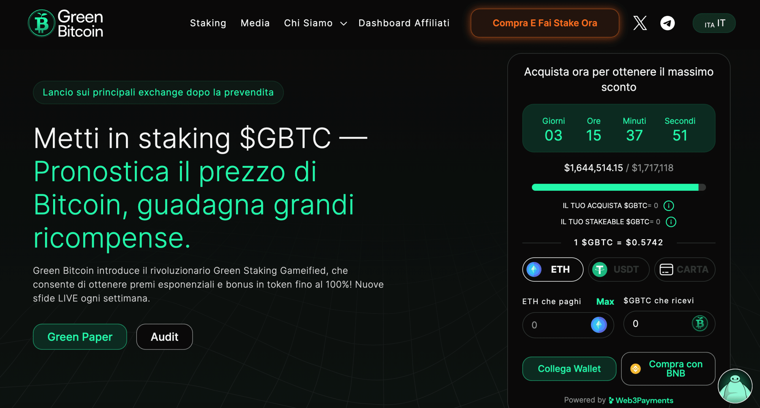 Sito di prevendita di Green Bitcoin