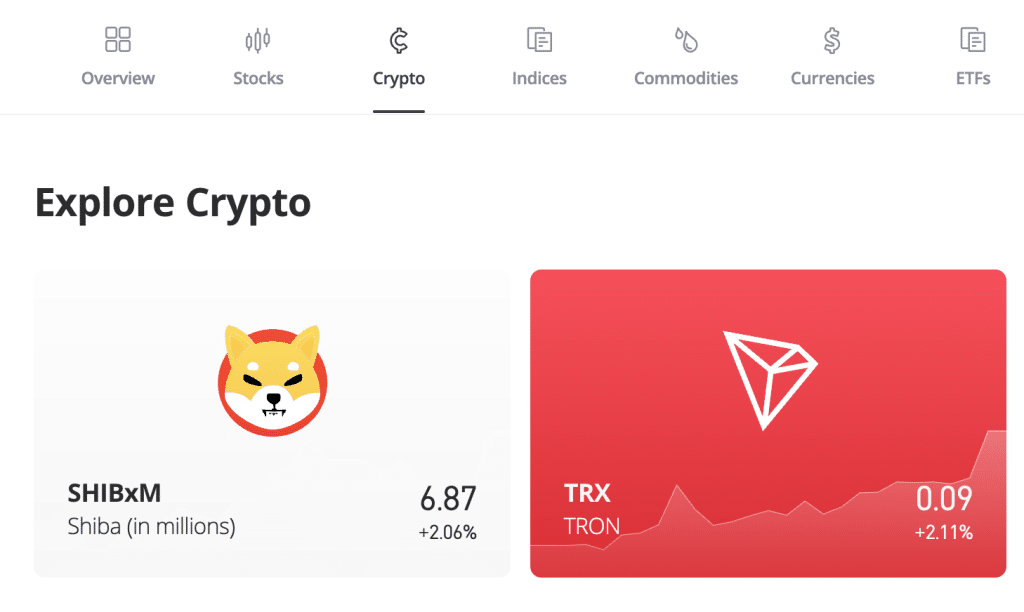 eToro Cryptocurrencies