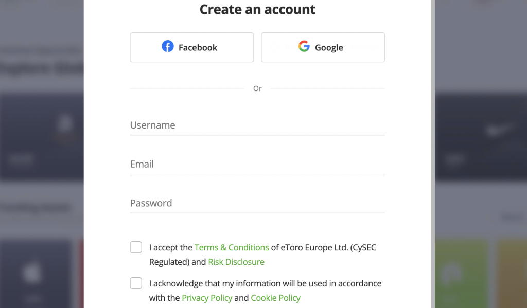 How to create an eToro account?