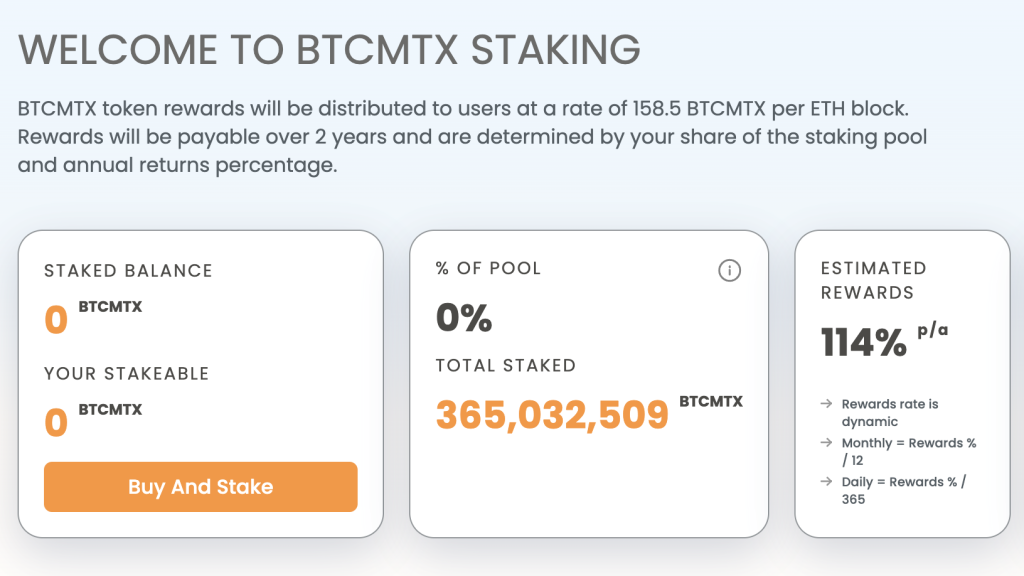 bitcoin minetrix staking