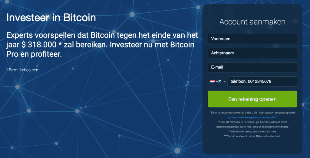 Maak een Bitcoin Pro Account