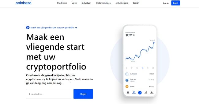 Coinbase website - kopen Cardano