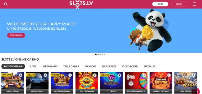 slots.lv website