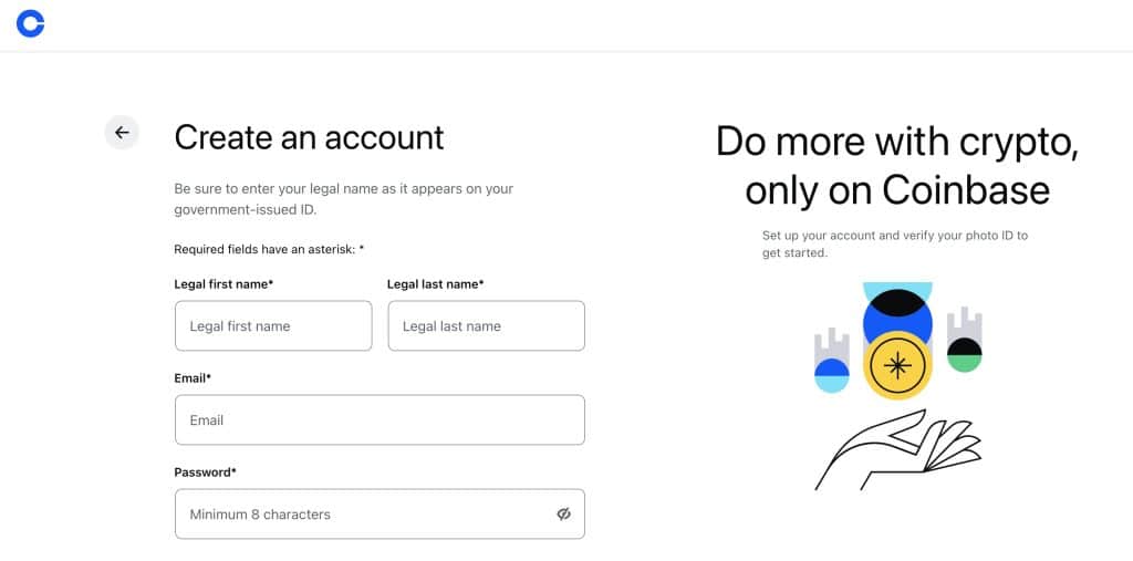 Stap 1. Registreer je bij Coinbase