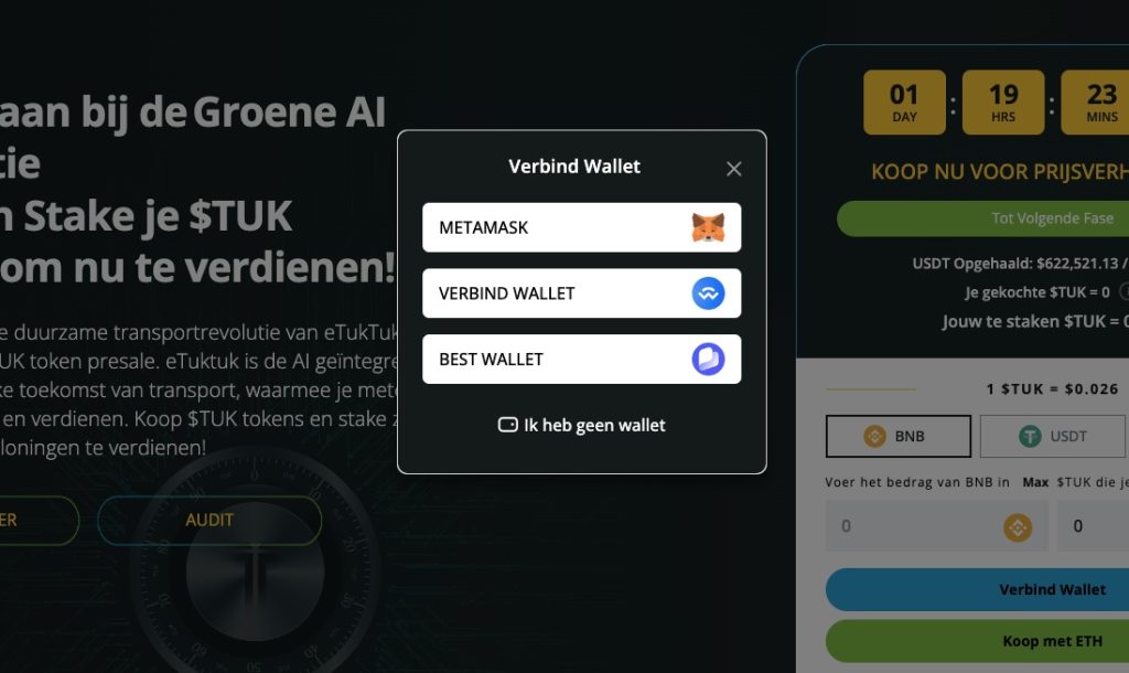 Stap 1: Maak je wallet aan