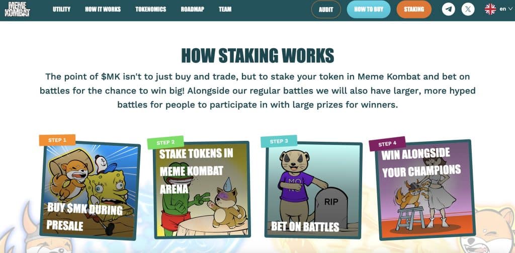 Meme Kombat staking