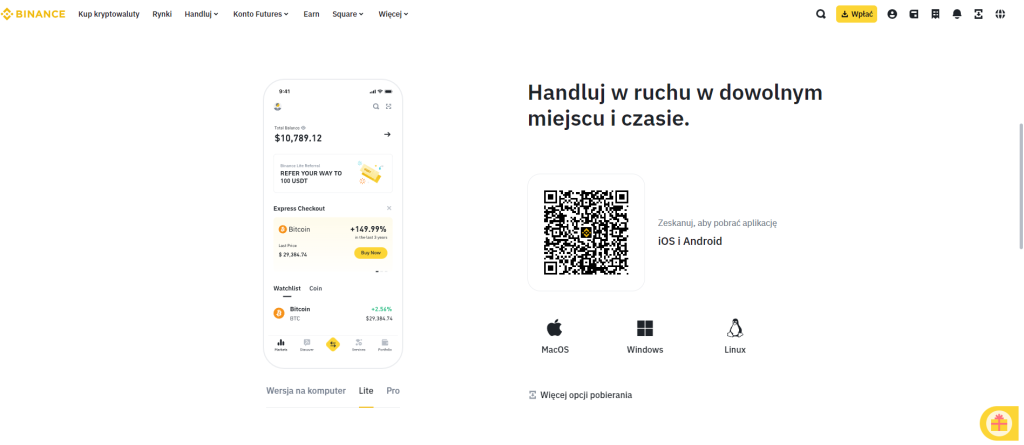 binance aplikacja mobilna