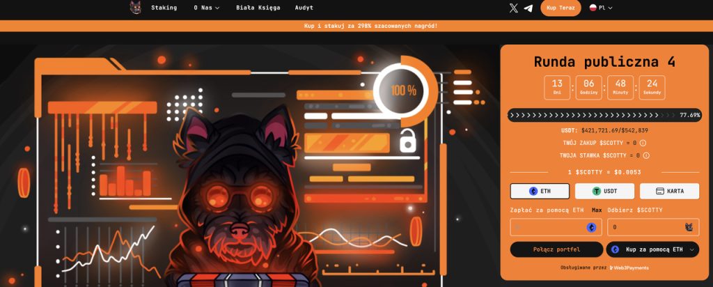 Jak kupić Scotty - formularz na stronie głównej