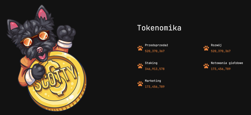 tokenomika projektu scotty the AI