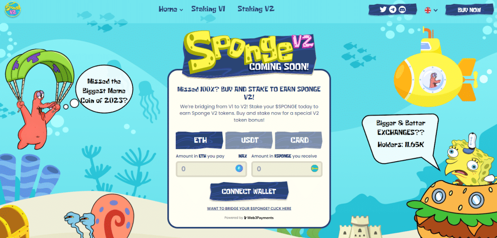 Sponge V2 – A evolução mais recente do sucesso $SPONGE, agora retorna mais forte