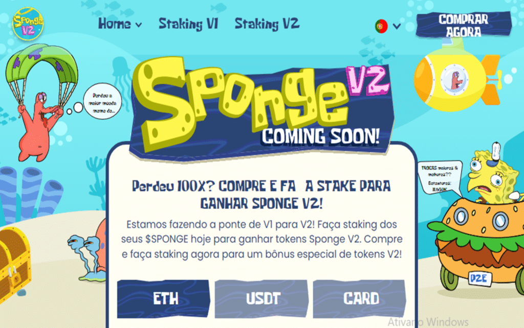 Sponge V2 – Versão aprimorada do token $SPONGE, com a Utilidade Play-to-Earn