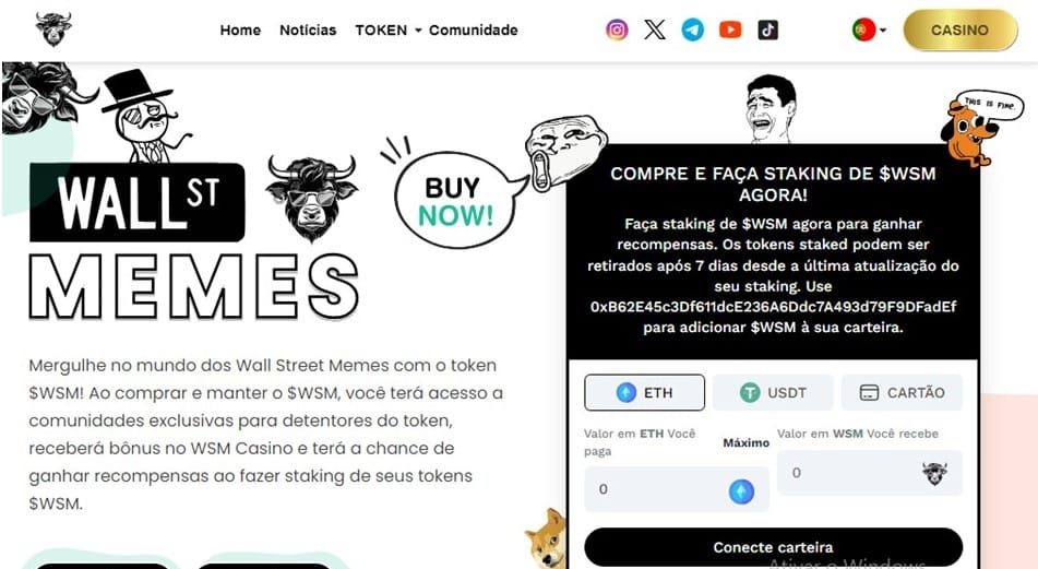 Moeda meme viral a menos de 2 cêntimos