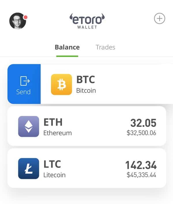 eToro - portofel Ethereum