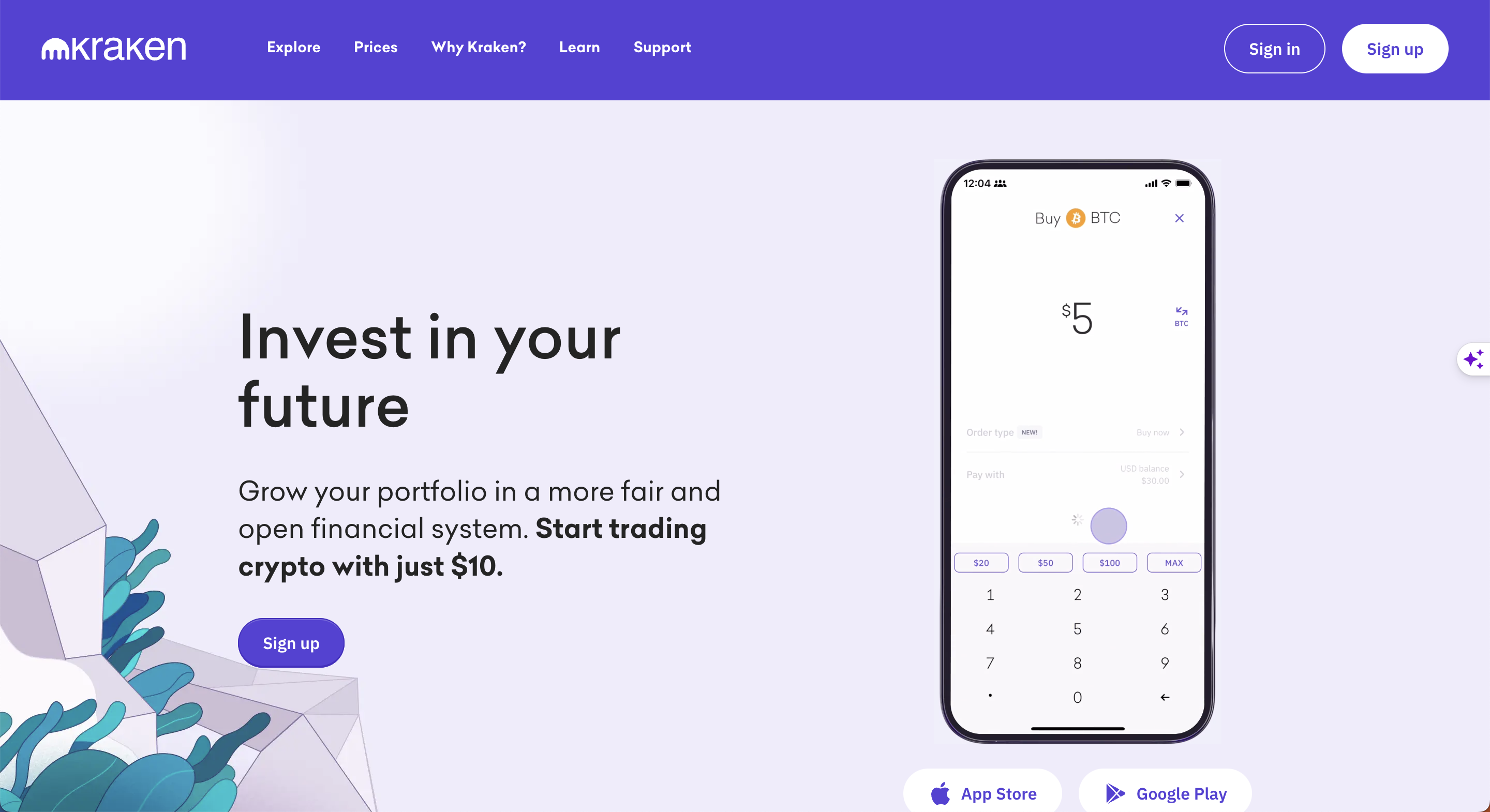 Kraken homepage