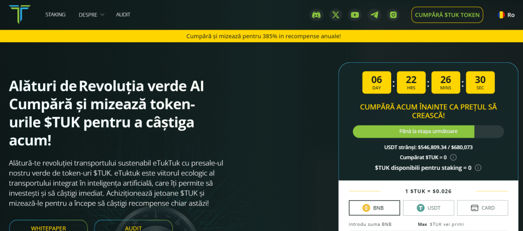 Pre-vanzare eTukTuk token