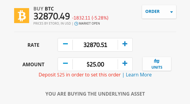 Nákup Bitcoinu - screenshot