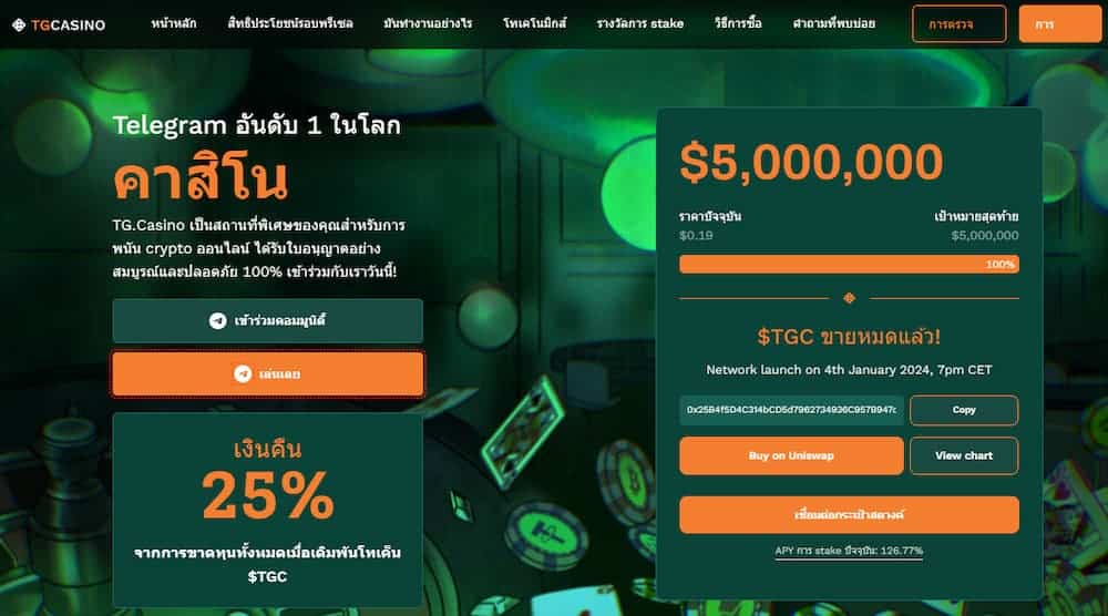 TG.Casino - เหรียญคริปโตที่น่าลงทุน