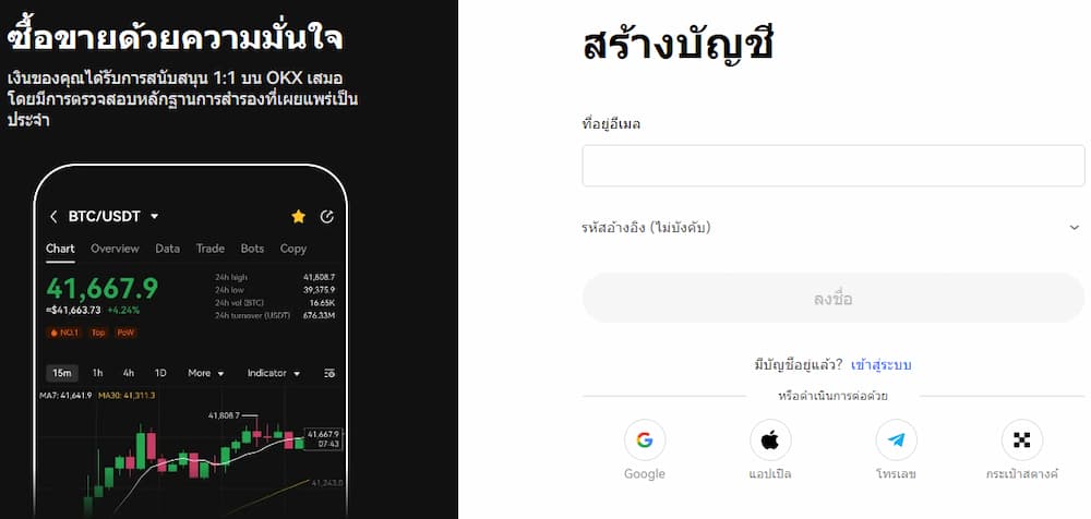 เปิดบัญชีกับ OKX
