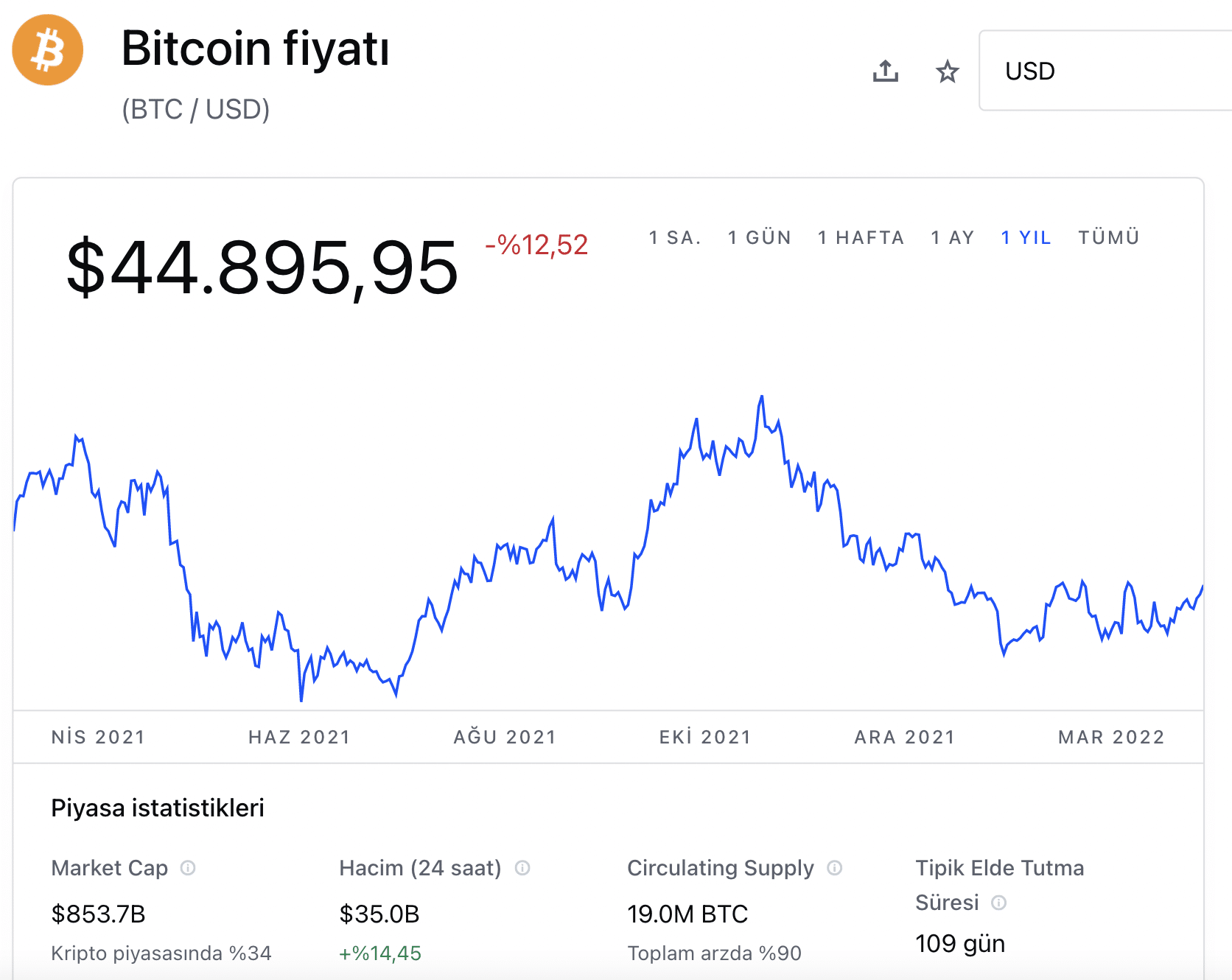 Bitcoin Fiyatı