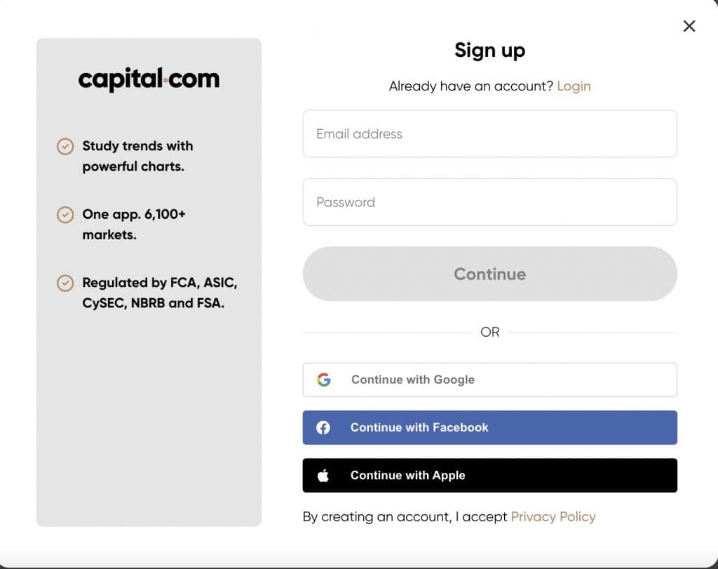 capital sign up