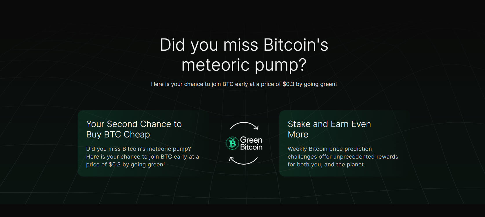 Green Bitcoin Al - BTC miss out