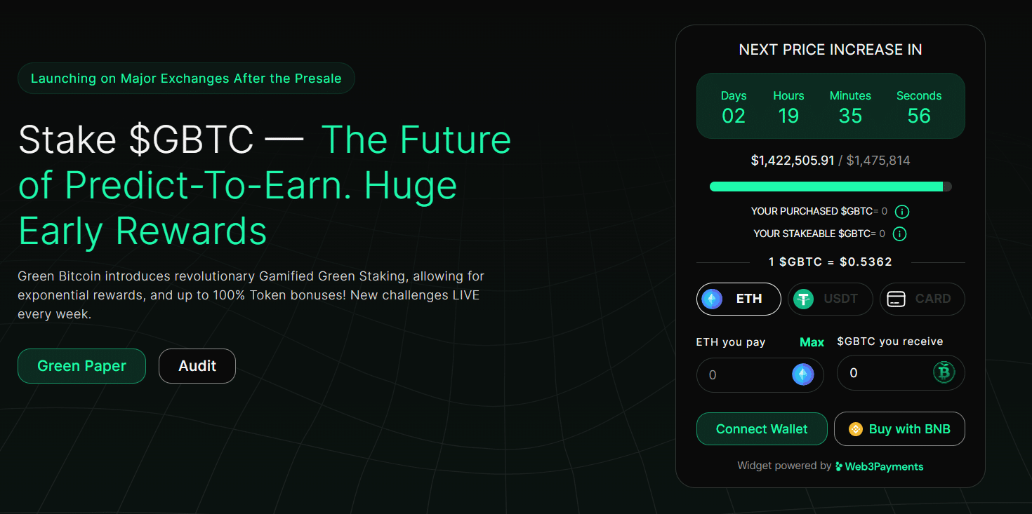 Green Bitcoin Al - home page