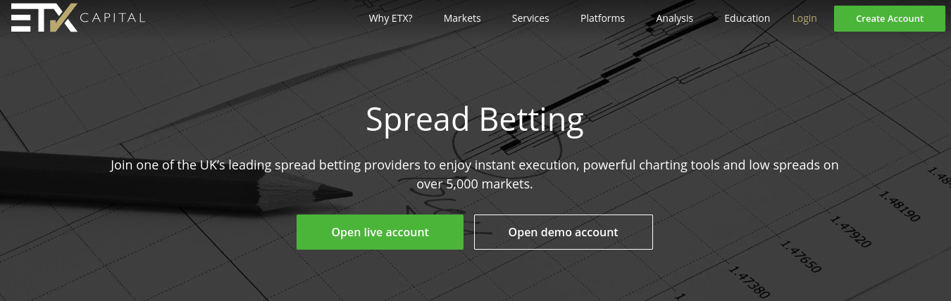 etx capital spread betting platform best mt4 brokers uk