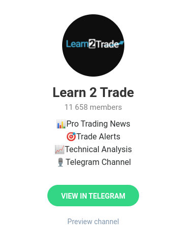 Learn2Trade obchodné signály - Náhľad na Telegram skupinu