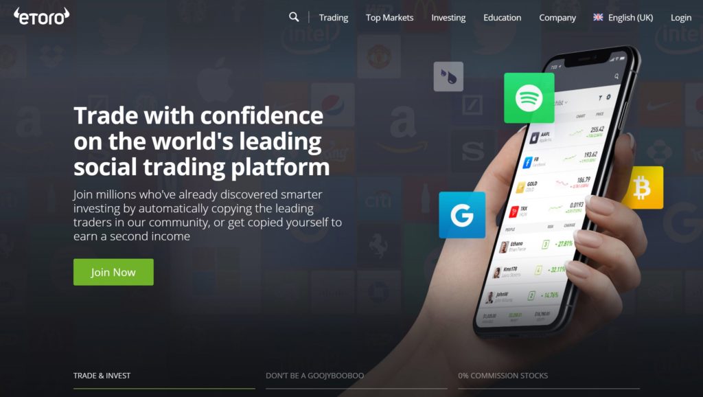 eToro Homepage