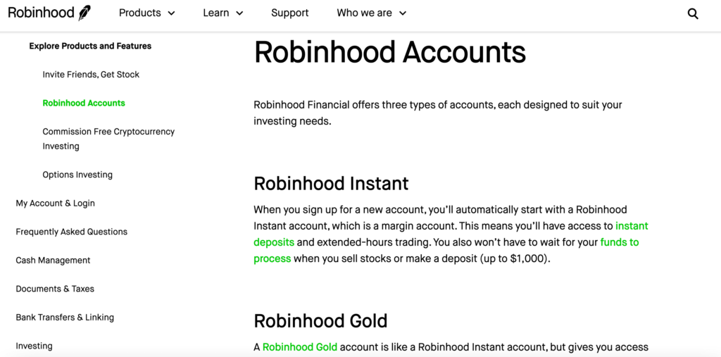 Robinhood accounts