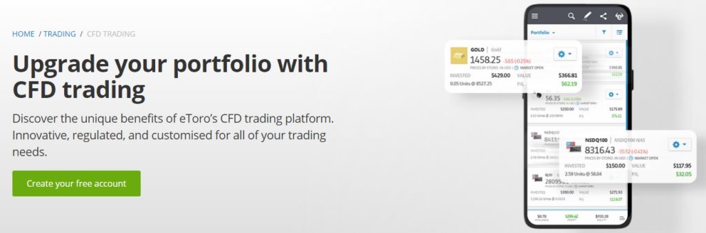 eToro CFD forex account type