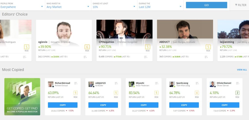 eToro social trading