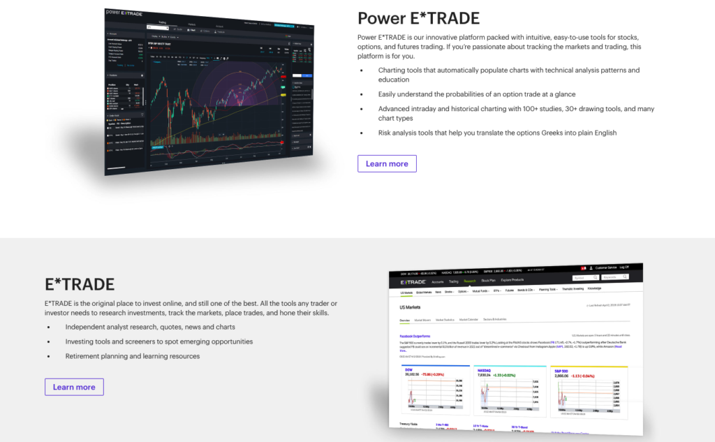 eTrade user experience