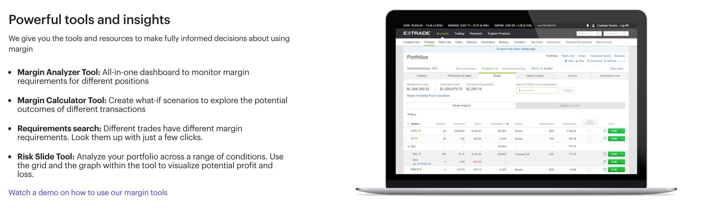 eTrade tools