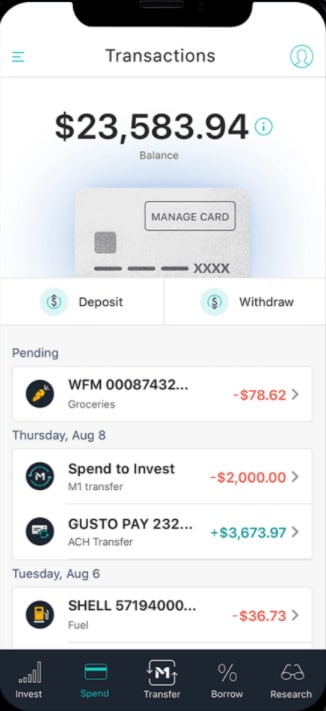 M1 Finance Mobile app