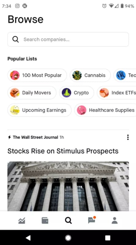 Robinhood mobile app