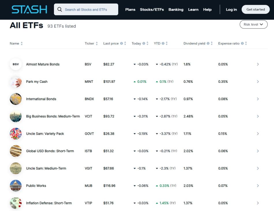 Stash Tradable assets